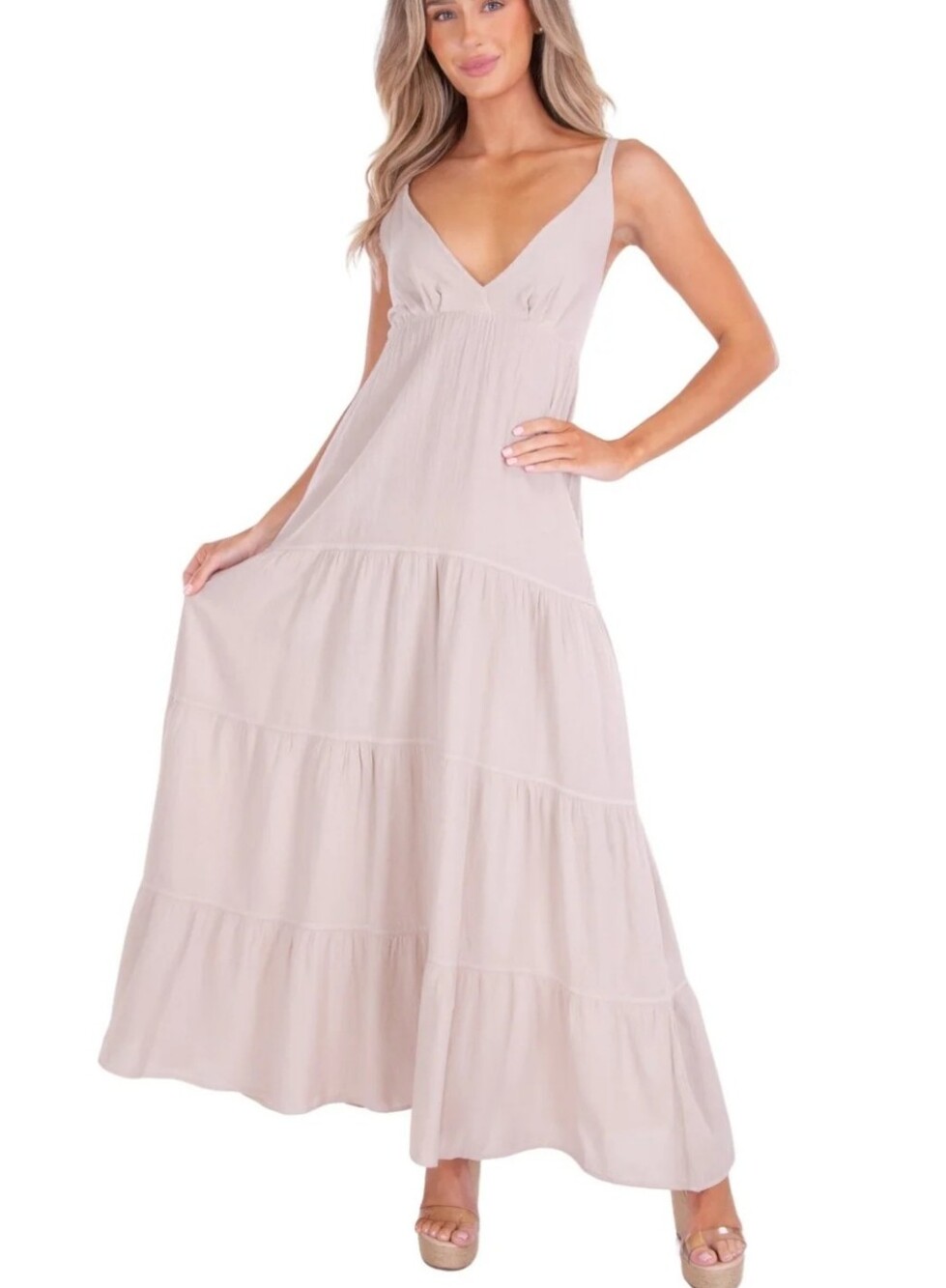 Seaspice Resort Wear Peruvian Cotton Dress Baby Beige Large